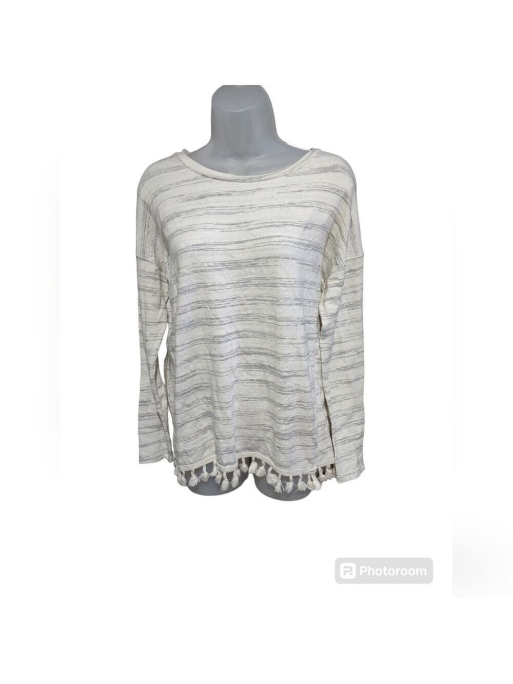 Pants Store Cream Long Sleeve Top Small